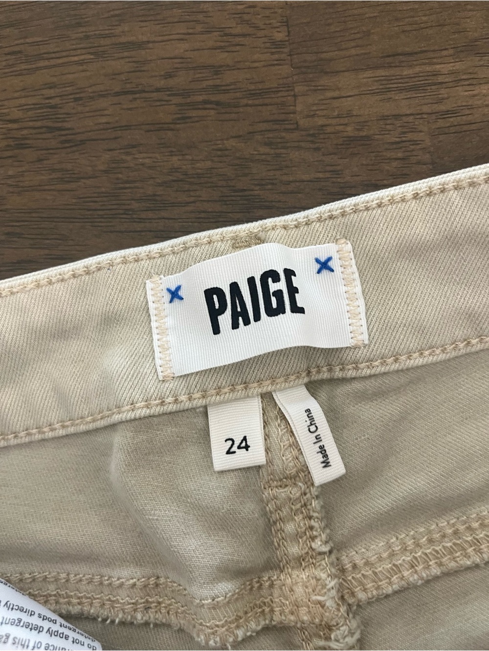 PAIGE Jolie Straight Leg Jogger Vintage Warm Sand Cotton Blend Womens Sz 24 - Picture 4 of 12